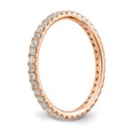 14k Rose Gold 1/2 carat Lab Grown Diamond VS/SI+ G+ Complete Size 4 Shared Prong Eternity Band - Image 6