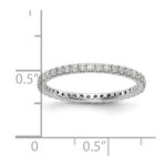 14k White Gold 1/2 carat Lab Grown Diamond VS/SI+ G+ Complete Size 6.5 Shared Prong Eternity Band - Image 3