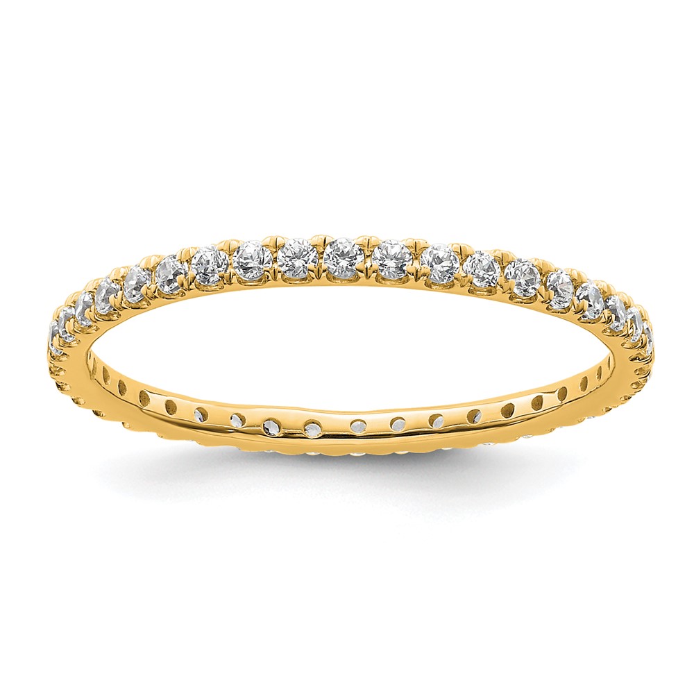 ET0005-050-8Y4-1.jpg True Origin 14K Yellow Gold 1/2 carat Lab Grown Diamond VS+ F+ Size 8 Complete Eternity Band - Image 1