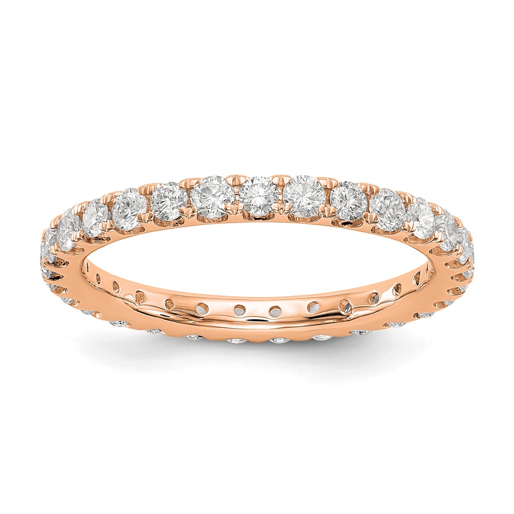 ET0005-100-7R4-1.jpg 14k Rose Gold 1 carat Lab Grown Diamond VS/SI+ G+ Complete Size 8.5 Shared Prong Eternity Band - Image 1