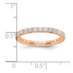 14k Rose Gold 1 carat Lab Grown Diamond VS/SI+ G+ Complete Size 7 Shared Prong Eternity Band - Image 4