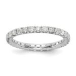 14k White Gold 1 carat Lab Grown Diamond VS/SI+ G+ Complete Size 4 Shared Prong Eternity Band