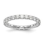 14k White Gold 1 1/2 carat Lab Grown Diamond VS/SI+ G+ Complete Size 7.5 Shared Prong Eternity Band