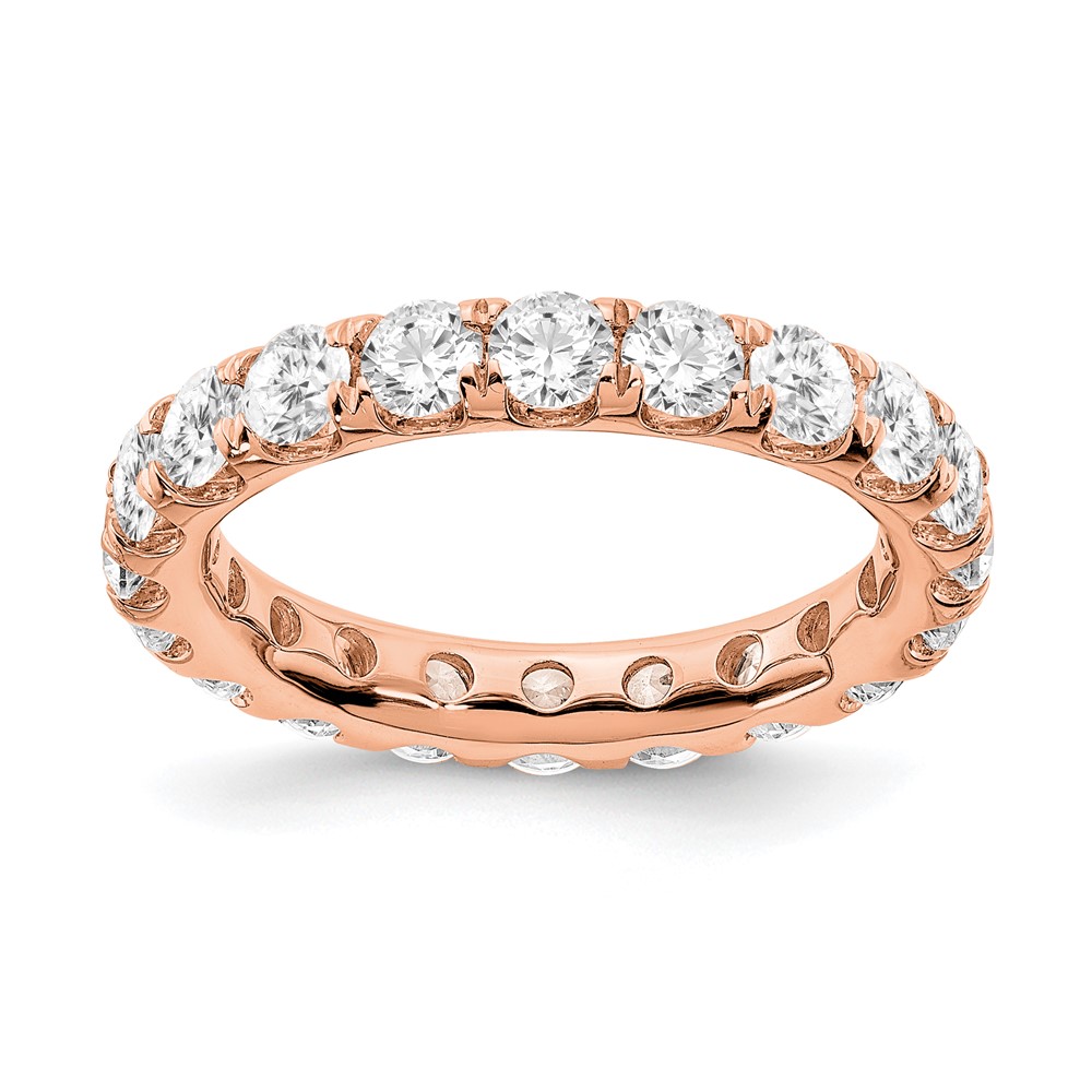 ET0005-300-7R4-1.jpg 14k Rose Gold 3 carat Lab Grown Diamond VS/SI+ G+ Complete Size 7.5 Shared Prong Eternity Band - Image 1