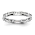 14k White Gold 1/2 carat Lab Grown Diamond VS/SI+ G+ Complete Channel Set Size 4 Eternity Band