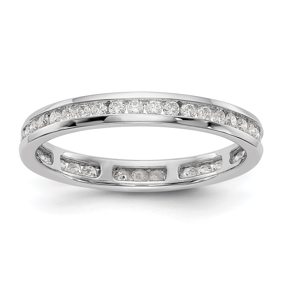 ET0009-050-7W4-8.jpg 14k White Gold 1/2 carat Lab Grown Diamond VS/SI+ G+ Complete Channel Set Size 9 Eternity Band - Image 1