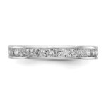 14k White Gold 1 carat Lab Grown Diamond VS/SI+ G+ Complete Channel Set Size 4 Eternity Band - Image 4