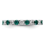 14k White Gold 3/4 carat Lab Grown Diamond VS/SI+ G+ and Lab Created Alexandrite Size 7.5 Eternity Band - Image 3