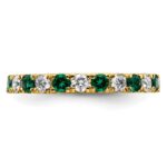 14k 7/8 carat Lab Grown Diamond VS/SI+ G+ and Lab Created Emerald Size 8.5 Eternity Band - Image 3
