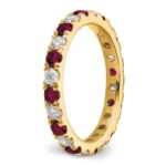 14k 3/4 carat Lab Grown Diamond VS/SI+ G+ and Lab Created Ruby Size 7.5 Eternity Band - Image 5