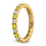 14k 3/4 carat Lab Grown Diamond VS/SI+ G+ and Lab Created Yellow Sapphire Size 5.5 Eternity Band - Image 5