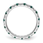 14k White Gold 1/2 carat Lab Grown Diamond VS/SI+ G+ and Lab Created Alexandrite Size 5.5 Eternity Band - Image 2