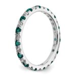 14k White Gold 1/2 carat Lab Grown Diamond VS/SI+ G+ and Lab Created Alexandrite Size 8.5 Eternity Band - Image 4