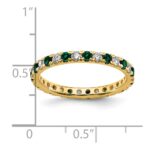 14k 1/2 carat Lab Grown Diamond VS/SI+ G+ and Lab Created Emerald Size 6.5 Eternity Band - Image 5