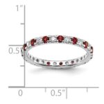 14k White Gold 1/2 carat Lab Grown Diamond VS/SI+ G+ and Lab Created Ruby Size 9 Eternity Band - Image 6