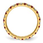 14k 1/2 carat Lab Grown Diamond VS/SI+ G+ and Lab Created Ruby Size 6.5 Eternity Band - Image 2