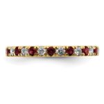 14k 3/8 carat Lab Grown Diamond VS/SI+ G+ and Lab Created Ruby Size 5 Eternity Band - Image 3