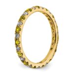 14k 3/8 carat Lab Grown Diamond VS/SI+ G+ and Lab Created Yellow Sapphire Size 5 Eternity Band - Image 4