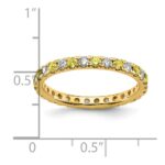 14k 3/8 carat Lab Grown Diamond VS/SI+ G+ and Lab Created Yellow Sapphire Size 5 Eternity Band - Image 5