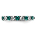 14k White Gold 1 carat Lab Grown Diamond VS/SI+ G+ and Lab Created Alexandrite Size 6 Eternity Band - Image 3