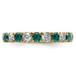 14k 1 carat Lab Grown Diamond VS/SI+ G+ and Lab Created Alexandrite Size 6 Eternity Band - Image 3