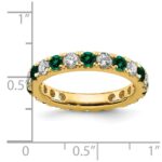 14k 1 carat Lab Grown Diamond VS/SI+ G+ and Lab Created Emerald Size 5 Eternity Band - Image 6