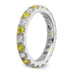 14k White Gold 1 1/5 carat Lab Grown Diamond VS/SI+ G+ and Lab Created Ruby Size 8.5 Eternity Band - Image 5