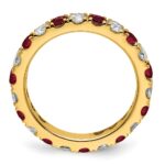 14k 1 carat Lab Grown Diamond VS/SI+ G+ and Lab Created Ruby Size 6 Eternity Band - Image 2