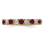 14k 1 carat Lab Grown Diamond VS/SI+ G+ and Lab Created Ruby Size 5.5 Eternity Band - Image 3