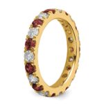 14k 1 1/5 carat Lab Grown Diamond VS/SI+ G+ and Lab Created Ruby Size 9 Eternity Band - Image 5