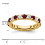 14k 1 carat Lab Grown Diamond VS/SI+ G+ and Lab Created Ruby Size 4.5 Eternity Band - Image 6