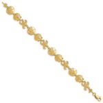 14k Polished Seashell Theme 7.25 inch Bracelet - Image 2