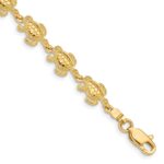 14k Swimming Sea Turtle 7.25 inch Bracelet