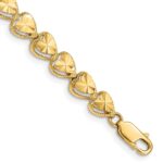 14K Diamond-cut Hearts 7 inch Bracelet