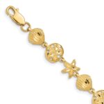14K Diamond-cut Sea Life 7 inch Bracelet