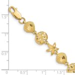 14K Diamond-cut Sea Life 7 inch Bracelet - Image 3