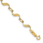14k Diamond-cut Wavy Link 7.5 inch Bracelet