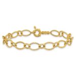 14k Oval and Circle Link 7.25 inch Bracelet - Image 3
