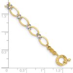 14K Two-tone Oval and Diamond-cut Circle 7.25 inch Bracelet - Image 4