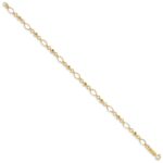 14k Polished Diamond-cut Ovals and Donut Beads 7.5 inch Bracelet - Image 2