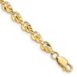 14k Polished 4.75mm Diamond-cut Leaf 7 inch Bracelet