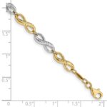 14K Two-tone Infinity Symbol Link 7.5 inch Bracelet - Image 4