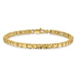 14K Polished 4mm Diamond-Cut Squares 7.25 inch Bracelet - Image 3