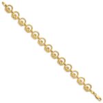 14K Claddagh Circle Link 7.25 inch Bracelet - Image 2
