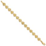 14K Polished Diamond-cut Hearts 7 inch Bracelet - Image 2