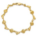 14K Polished Dolphin and Shell 7.25 inch Bracelet - Image 4
