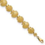 14k Textured Mixed Shells 7.25 inch Bracelet