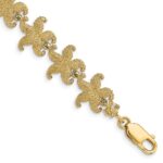 14k Puffed Textured Starfish Link 7.25 inch Bracelet