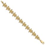 14k Puffed Textured Starfish Link 7.25 inch Bracelet - Image 2