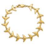 14k Polished Whale Tail 7 inch Bracelet - Image 4